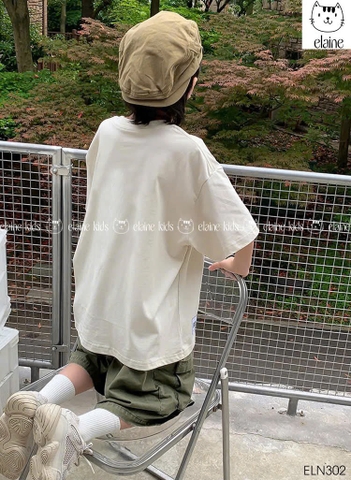 Bộ cotton Dragon Ball Elaine cộc tay áo trắng quần short xanh rêu
