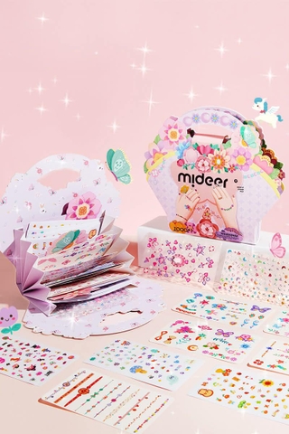 Set dán móng tay Mideer 1000+ pcs Garden Fairy Dress-Up Sticker Pack