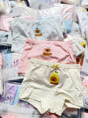 Set 3 quần chip đùi cotton Teengo mẫu Capybara, Doremi, Pochacco, Unicorn