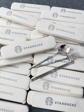 Set 3 món thìa, dĩa, đũa Starbucks