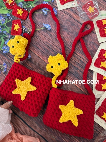 Túi len móc Cờ đỏ sao vàng