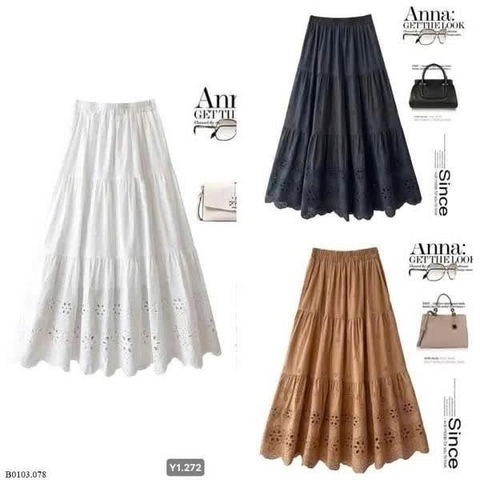 Chân váy thô chân ren 5 màu đen, trắng, hồng, kem, nâu cho nữ