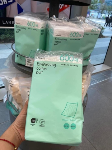 Túi bông tẩy trang Fillimilli Embossing Cotton Puff 600 miếng