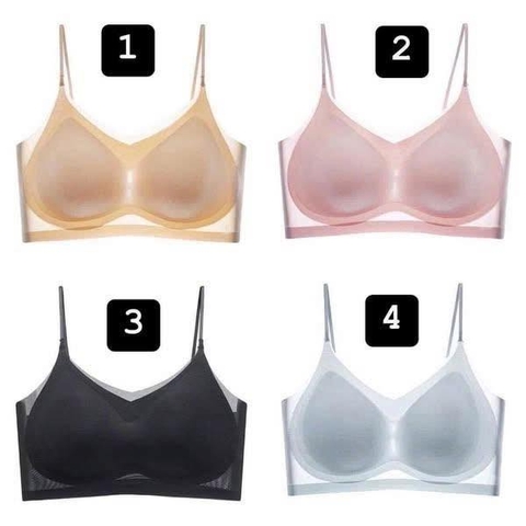 Áo bra lưới không viền 4 màu đen, da, hồng, xanh