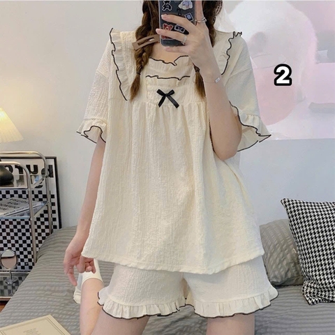 Bộ đũi cộc tiểu thư viền bèo 11 mẫu mặc nhà