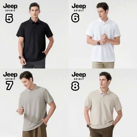 Áo polo Jeep Sprit cộc tay 3 màu xanh rêu, trắng, đen