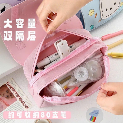 Túi vải đựng bút hình Kuromi, Pochacco, Melody