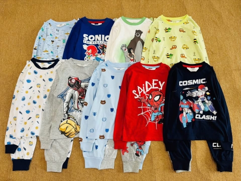 Bộ cotton dài tay bé trai Hiunikids 9 mẫu