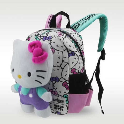 Balo Smiggle 3D mầm non size 26x21cm mẫu Hello Kitty, Peppa, Stitch...
