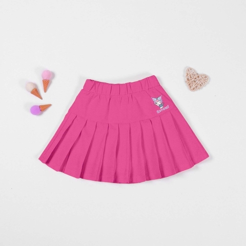 Chân váy cotton Nexxi xếp ly dáng ngắn hình Kuromi màu Hồng