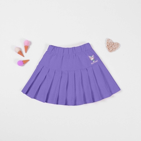 Chân váy cotton Nexxi xếp ly dáng ngắn hình Kuromi màu Tím