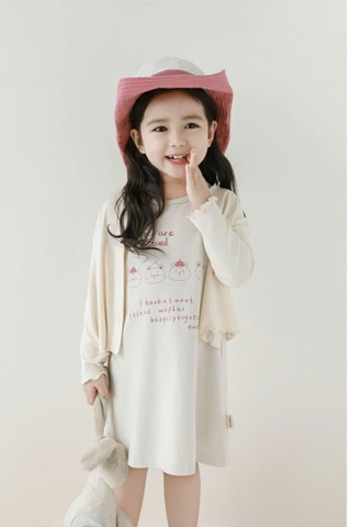 Áo cardigan thun tăm cotton hữu cơ hãng MNG