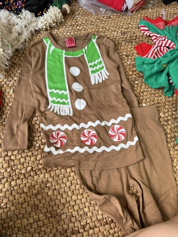 Bộ cotton dài tay Cat&jack Giáng Sinh 4 mẫu đỏ, nâu, xanh