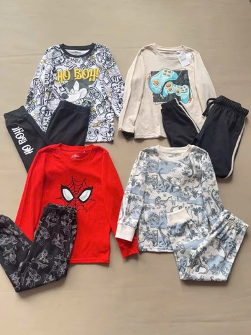 Bộ cotton dài tay hãng Delta, Disney, Marvel 4 mẫu Spiderman, khủng long, Game, Mickey