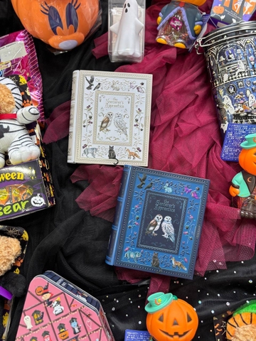 Hộp bánh KALDI quyển sách trắng, xanh Halloween