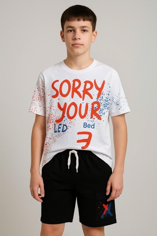 Bộ cộc tay H&M 7 màu in chữ Amazing, Tong, Sorry Your...size đại cho bé trai