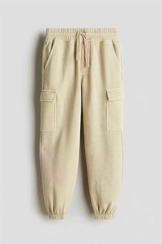 Quần nỉ jogger H&M túi hộp 2 màu xám, be
