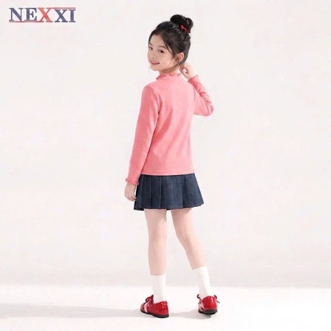 Áo Snoopy Nexxi màu HỒNG ĐẬM thun gân dài tay cổ bèo 2 phân