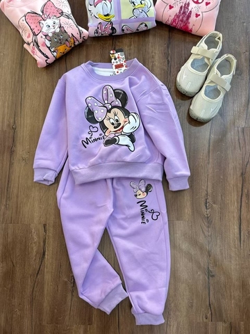 Bộ nỉ bé gái hãng Disney màu tím mẫu Vịt Daisy và Minnie