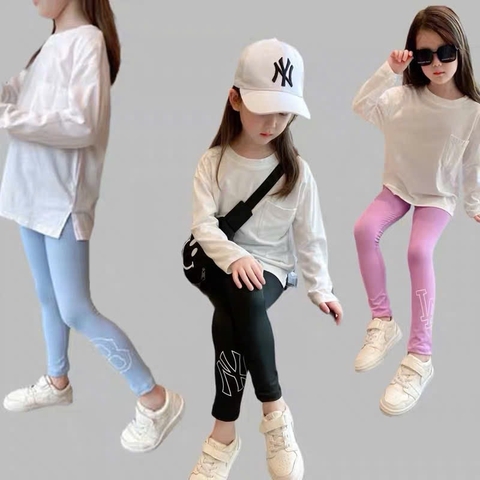 Quần legging MLB dư xịn 3 màu đen, tím, xanh