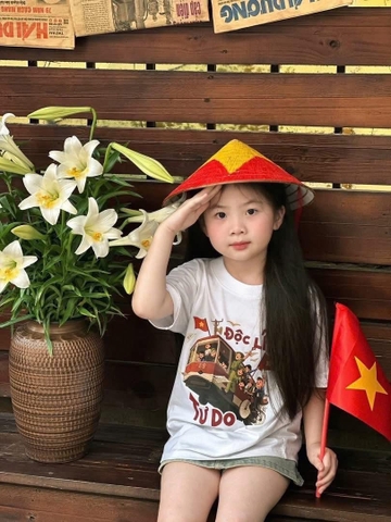 Áo phông TRẮNG Độc lập tự do cotton cộc tay Boonana