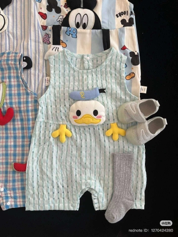 Bodysuit thô đũi 4 mẫu Puppy, Mickey, vịt Donald, dưa hấu