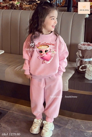 Bộ dài tay màu hồng Ballerina Capuchina Jam&Jenny