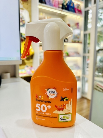Kem chống nắng Cien Sun Kids dạng vòi Sonnenspray 50+ vegan 250ml