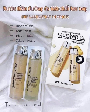 Set 2 lọ nước thần CNP Propolis Treatment Ampule Essence 150ml+100ml