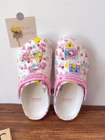 Dép sục Crocs Hello Kitty And Friends màu trắng