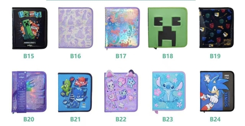 Túi dụng cụ học tập Smiggle 43 chi tiết chủ đề Marvel, Minecraft, Spiderman, Minnie...