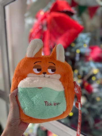 Túi đeo chéo bông Zootopia Nick và Judy