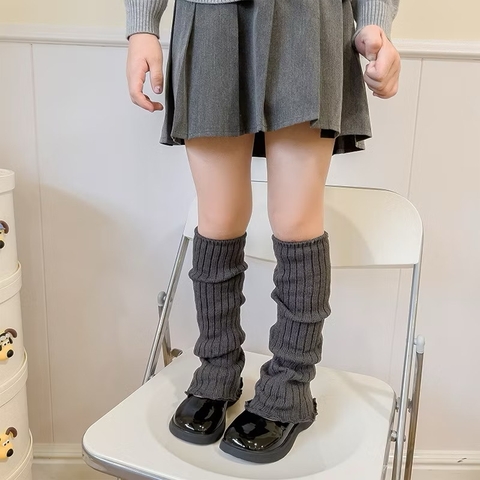 Tất nhún dệt kim cho bé 4 màu nâu, kem, ghi, đen