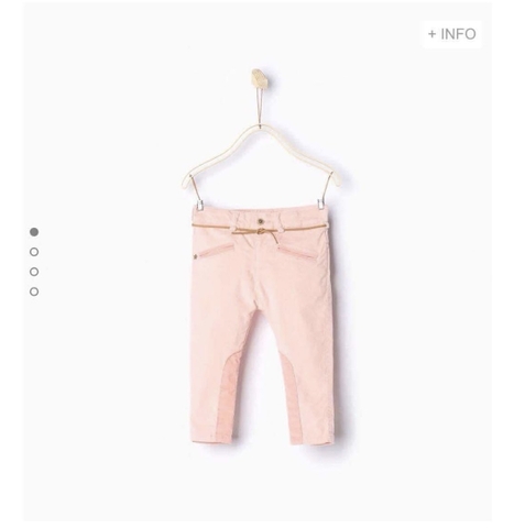 Quần nhung Hồng Zara bé gái