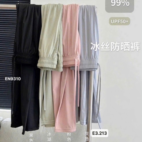 Quần băng lụa chống nắng 4 màu đen, hồng, xanh dương, xanh lá