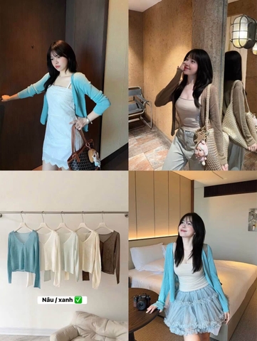 Áo Cardigan len mỏng 5 màu freesize cho nữ