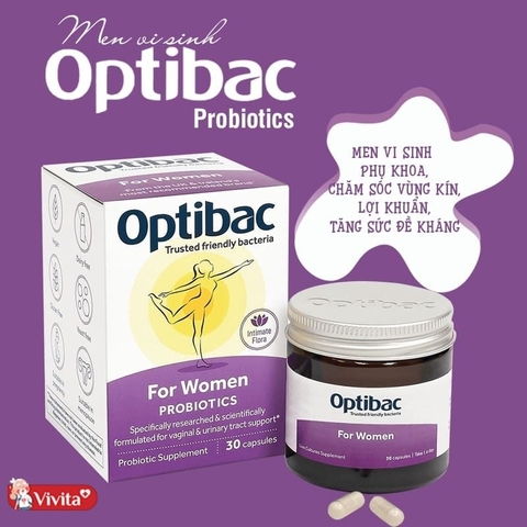 Men vi sinh OPTIBAC For Women tím 14 viên