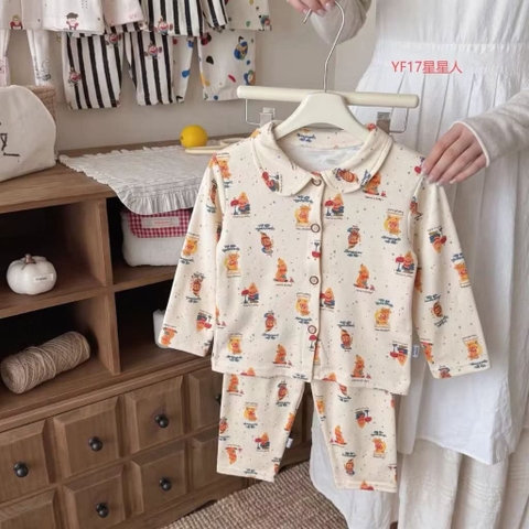 Bộ Pyjama Qibao hình Twinkle vàng be