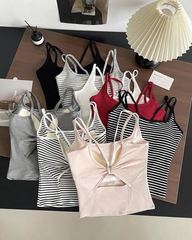 Áo 2 dây cut out lưng 8 màu cho nữ