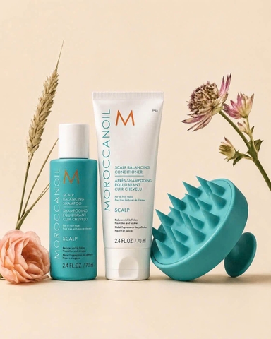 Set 3 món Moroccanoil Scalp gội, xả 70ml kèm lược massage