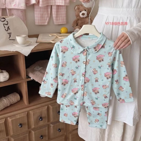 Bộ Pyjama Qibao xanh mint Hello Kitty ván trượt