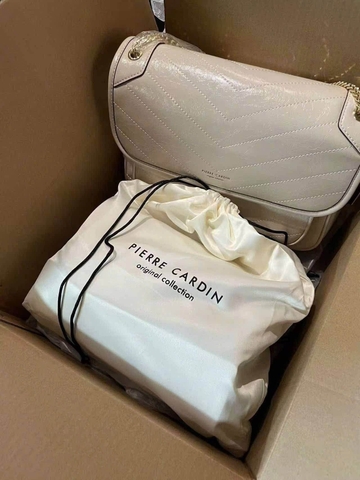 Túi PIERRE CARDIN màu trắng 28x10x22cm