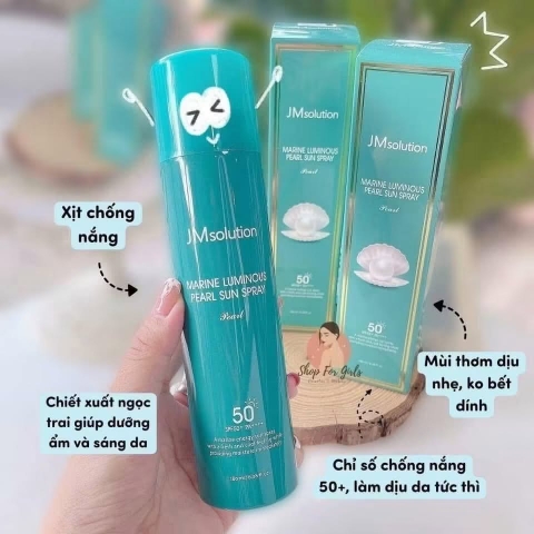 Xịt chống nắng ngọc trai 𝗝𝗠𝗦𝗢𝗟𝗨𝗧𝗜𝗢𝗡 SPF50+ 180ml