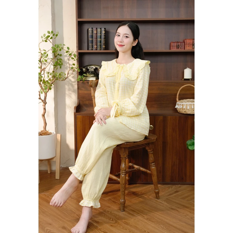 Bộ ngủ pyjama dài tay cho MẸ 3 màu tím, vàng, đỏ hãng Ulachoi's