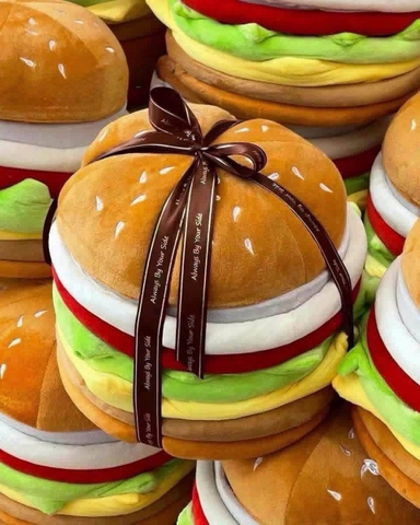 Hộp Hamburger bông đựng đồ size 26x29cm