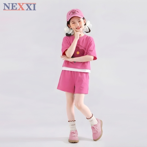 Bộ cộc tay quần sooc hồng đậm NEXXI Iam a watermelon