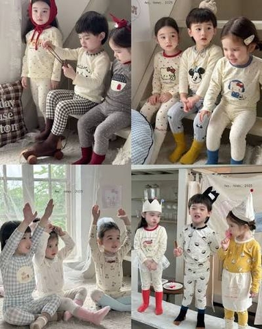 Bộ cotton HEY HONEY dài tay size 100-130 nhiều mẫu