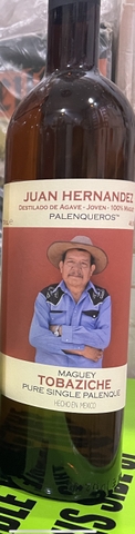 Mezcal Palenqueros Juan hernandez 46.8%