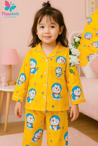 Bộ Pijama lụa 3D bé gái bận siêu mát - Đủ size