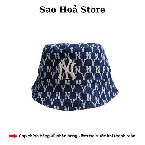 Mũ Bucket MLB Logo Thêu - Navy